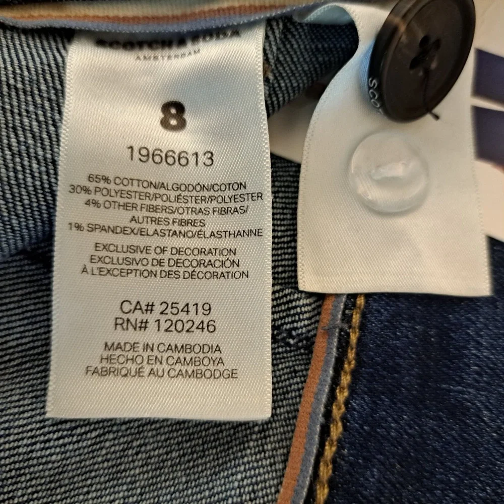 Scotch & Soda Womens Jeans 8 Dark Blue NWT Wide Leg Utility 1721-450